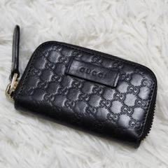 美品‼️GUCCIコインケース マイクロシマ ラウンドファスナー　GG柄　レザー 美品✨ GUCCI グッチ マイクロシマ ジップアラウンド コイン