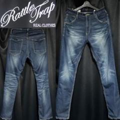 美品 Rattle Trap ラトルトラップ ヒゲ色落ち デニム ストレッチ S