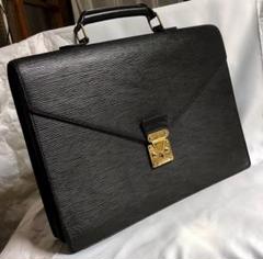 正規良 ルイヴィトン エピ ビジネスバッグ 黒×ゴールド ブリーフケース 書類鞄