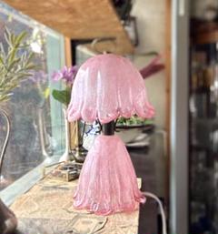 【オシャレ】 卓上ランプ 岩田工芸ガラス 卓上ランプ ガラス製 ピンク レトロ