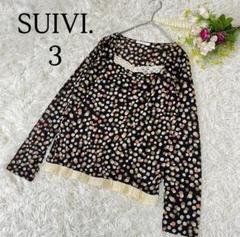 〝スイヴィSUIVI.〟長袖　薄手Tシャツ　カットソー　総柄
