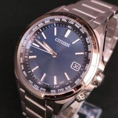 美品　CITIZEN　シチズン　アテッサ　ネイビー　シルバー　ソーラー　メンズ