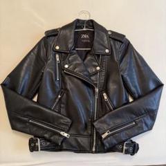 【新品未使用】ZARA レディース レザージャケット XS 黒 タグ付き 2025年最新】ZARA レディース レザージャケット・ライダースの