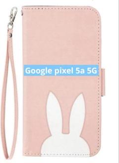 ウサギ耳デザイン 手帳型ケース ピンクGoogle pixel 5a 5G