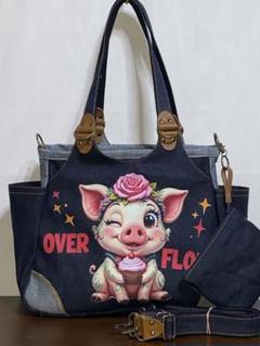 一点物☆岡山デニム☆トラ猫☆宇宙飛行士猫☆リュック対応☆4wayあおりバッグ 一点物☆岡山デニム☆トラ猫☆宇宙飛行士猫☆リュック対応☆4way