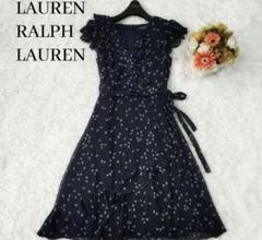 大きいサイズ【花柄レース刺繍×スパンコール】ラルフローレン／ドレープワンピース 大きいサイズ【花柄レース刺繍×スパンコール】ラルフローレン