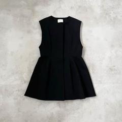 ルフィル　ベスト　ぺプラムジレ　ネイビー LE PHIL ルフィル フリンジツィードペプラムジレ 新品未使用