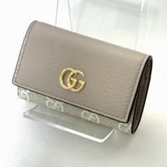 【極美品】グッチ GG マーモント 6連キーケース PVC レザー バイカラー 極美品】グッチ GG マーモント 6連キーケース PVC レザー バイ