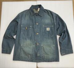 A.P.C. × CARHARTT WIP デニム カバーオール サイズS デッドストック】古着USA製ネイビー(濃紺)メンズデニム
