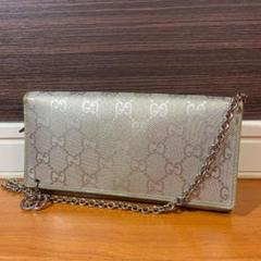 グッチ チェーンウォレット 二つ折り財布 GG柄
