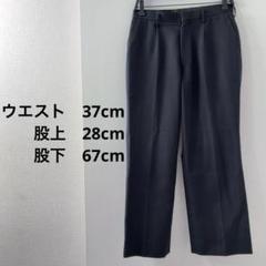 No.437 メンズ　スラックス　黒　ブラック　ストライプ　M L 長ズボン