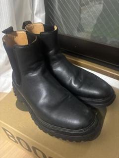ブラックレザーサイドゴアブーツ