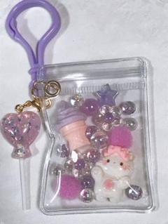 キャンディーバッグキーホルダー ねこ 紫系