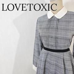 【フレア】ラブトキシック　チェック柄ワンピース 襟付き フレアスカート