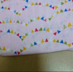 ダブルガーゼ ピンク ガーランド柄 生地 ハギレ