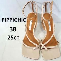 【PIPPICHIC】アンクルストラップサンダル　トングサンダル　38　25㎝ 最終価格【PIPPICHIC】アンクルストラップサンダル トング 38 25
