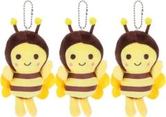 おそろいに❣️ ミツバチ ぬいぐるみ キーホルダー 蜂 バックチャーム 3個