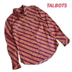 TALBOTS レトロポップ風 ドット柄 コットン 長袖シャツ 68885