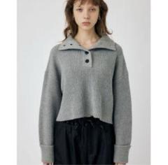 moussy 美品！BUTTON UP HI NECK KNIT トップス