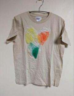 美品! 作家さん作品 mioco ハートプリント Tシャツ ベージュ