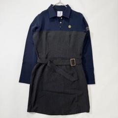 【美品】 サマンサタバサ ゴルフウェア 長袖 ポロワンピース 紺色