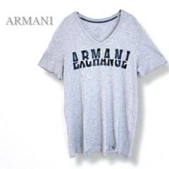 ARMANI アルマーニ　半袖　Tシャツ　Vネック　スリム　グレー　L