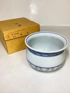 茶道具 古物品 建水 京 清水焼 染付 小笠原流煎茶宗家好 春山作