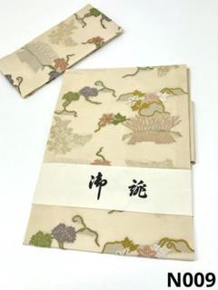 唐織 絽 夏物 切り帯 作り帯 金糸 未使用品 正絹 ベージュ系 N009