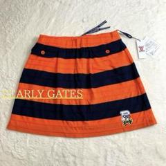 『未使用品』パーリーゲイツ　ボーダースカート　サイズ0 オレンジ×ネイビー