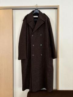 MARNIマルニダブルブレストウールトレンチロングコート46ブラウン美品 MARNIマルニダブルブレストウールトレンチロングコート46