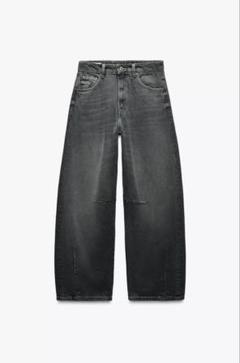 ZARA バギーデニム　EUR34 USA2 MEX24 ブラック　黒 ZARA バギーデニムEUR34 USA2 MEX24 ブラック黒