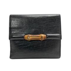 1911 GUCCI グッチ 折り財布 Wホック バンブー ブラック