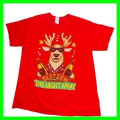 アメカジ ギルダン 赤Tシャツ トナカイ Lサイズ