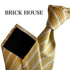 BRICK HOUSE 黄色白色ストライプ柄　黄色ネクタイ　ヴィンテージシンプル