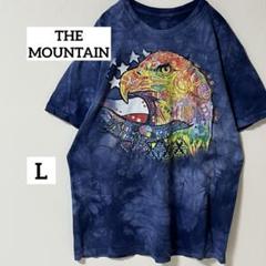 THE MOUNTAIN半袖Tシャツ　ビッグプリント　アニマル鷹鳥Lタイダイ柄