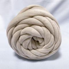チャンキーニット 毛糸 極太毛糸 ふわふわ編み糸太い芯糸ライトグレー1KG