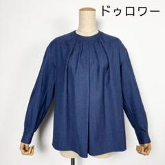 Drawer - 新品　Drawer  リボンスリーブブラウス　ネイビー pr13032227-1.jpg
