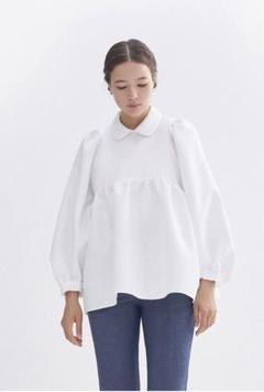 新品♡yori キルトライクボリュームブラウス　グレー　ヨリ yori ヨリ キルトライクボリュームブラウスグレー
