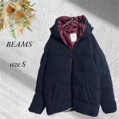 BEAMS フード付き中綿ジャンパー サイズS ネイビー アウター2899