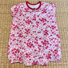 ミキハウス ベビー ロンパース 花柄 ピンク 80cm
