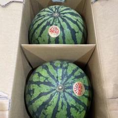 0264千葉県産丸朝大玉スイカ良品5Lサイズ1箱2玉入り - メルカリ