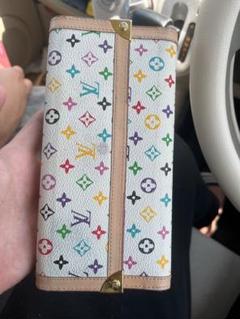Louis Vuitton 二つ折り財布 ホワイト・マルチカラー ルイヴィトン モノグラム マルチカラー 白 二つ折り財布 長財布