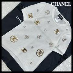 【超希少モデル】シャネル☆ココマーク スパンコール メッシュTシャツ ニット
