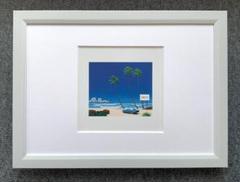 アンティーク　石版印刷　額装 永井博『CRUISIN'＜23＞』 A4サイズ 額入り 印刷物 額装品