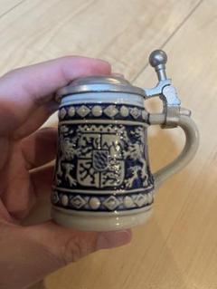 錫製品　ドイツ 95% 錫製 マグカップ ビールジョッキ、蓋付ビヤマグ 錫製品 TIN97％ ORIENTAL PEWTER THAILAND 製 マグカップ
