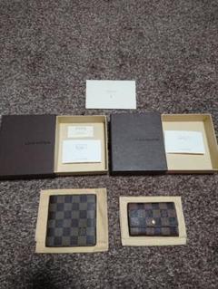 【美品】ルイ・ヴィトン ダミエ 二つ折り財布 & 6連キーケース 納品書付き