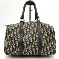 Christian Dior トロッター柄 ミニボストンバッグ ネイビー