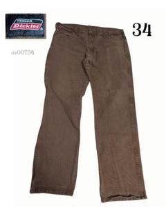 Dickiesディッキーズ古着ダックワークパンツ　茶34股下72cmのサムネイル