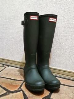 HUNTER 長靴 ダークグリーン バックル付き - メルカリ
