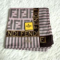 【未使用】FENDI ズッカ柄 ハンカチ ピンク 50×50